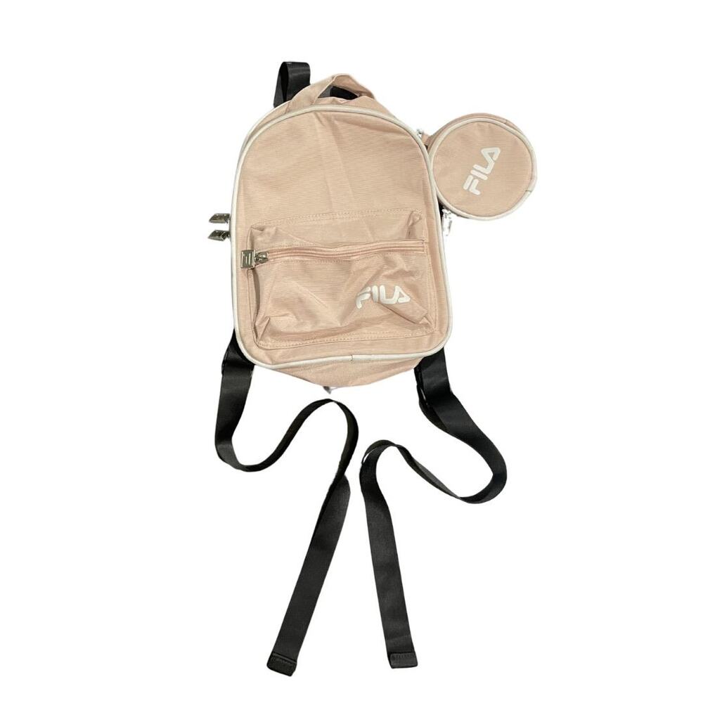 FILA Mini Backpack Light Pink 2 Piece Set Pouch Sporty Athletic Y2K 80s Handbags